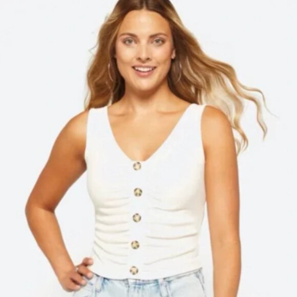 Lush off white tank. Size L NWOT - Picture 3 of 9